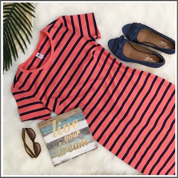 Old Navy Dresses & Skirts - NWOT Old Navy Dark Peach and Navy Striped Dress